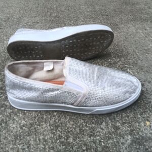 Us sport silver rhinestone tennis shoes women's